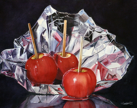Apples in Foil,  12.5 X 16 inch,  Watercolor