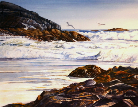 Sea Foam  13.5x17.5 inch  Watercolor