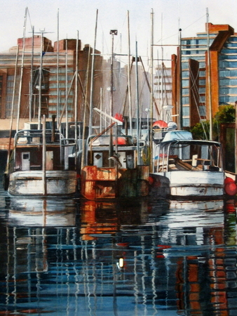 Sister Ships  14x18 inch  Watercolor