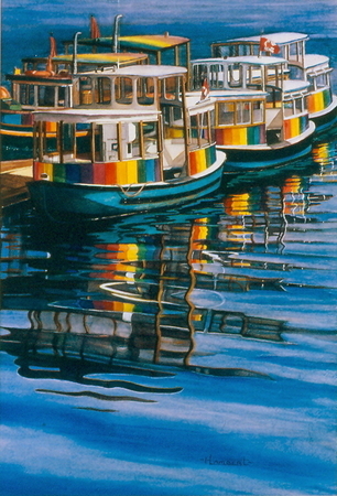 Water Taxi  19x13 inch  Watercolor