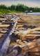 Wreck Beach  18.5x13.5 inch  Watercolor
